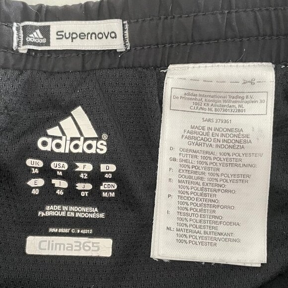Adidas Supernova Clima365 Poly Running Track Shorts w Liner Black & Silver Sz M - Picture 10 of 11
